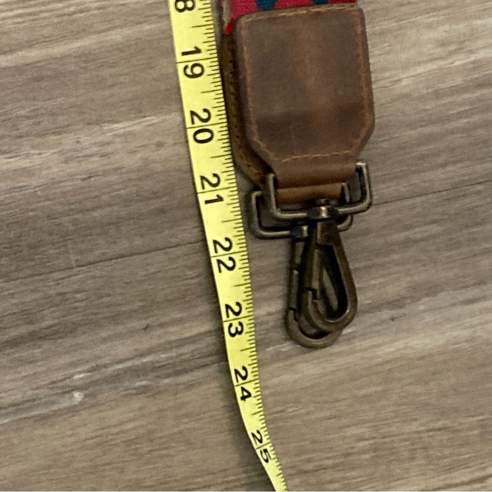 Geometric Patterned Purse Strap With Leather Acce… - image 4